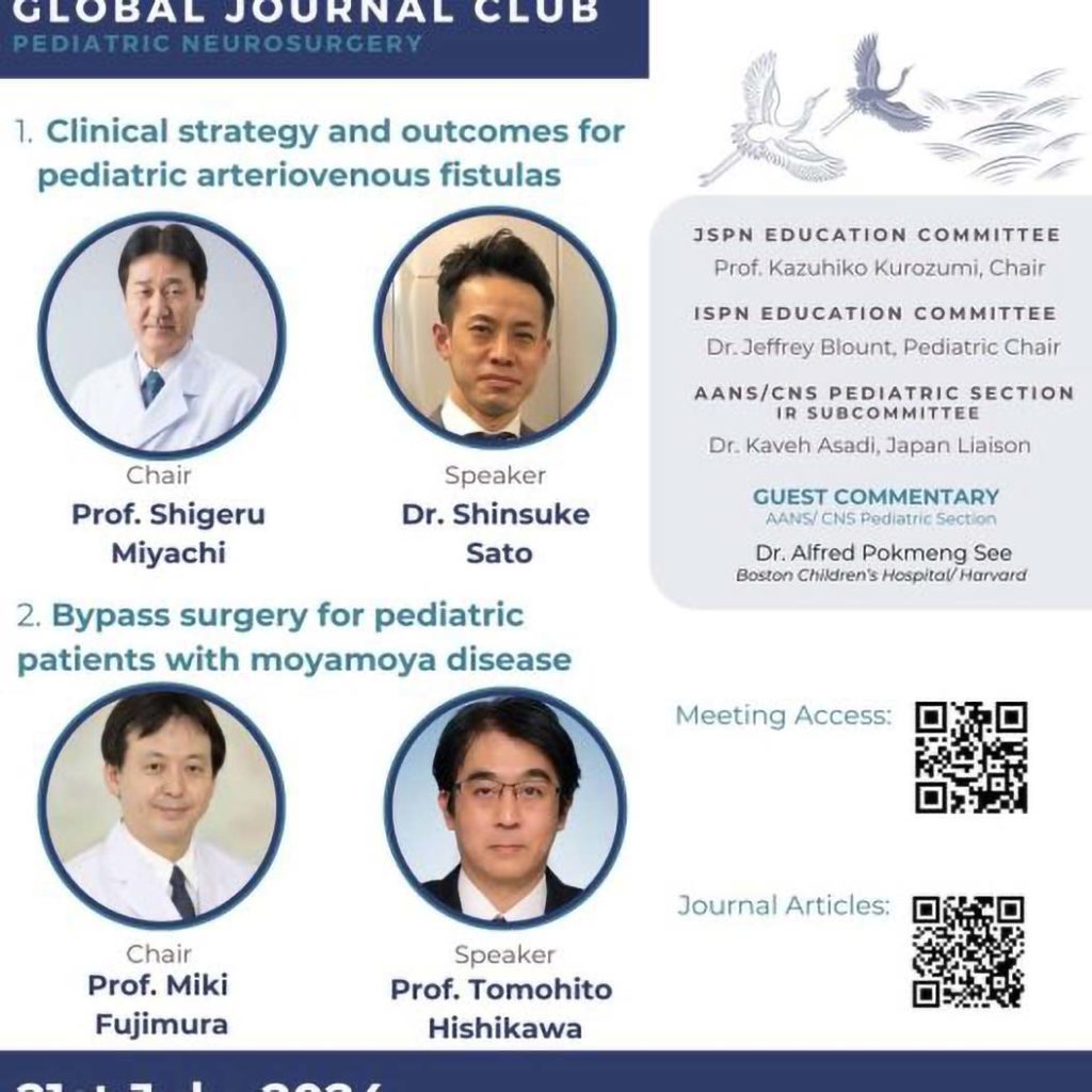 Global Journal Club Pediatric Neurosurgery – 21 July