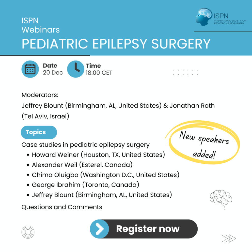 Register for our next ISPN webinar: Pediatric epilepsy surgery