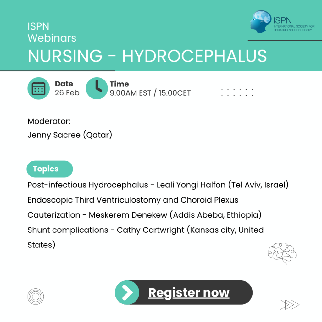 Hydrocephalus – Register now for the first ISPN Nursing webinar this year